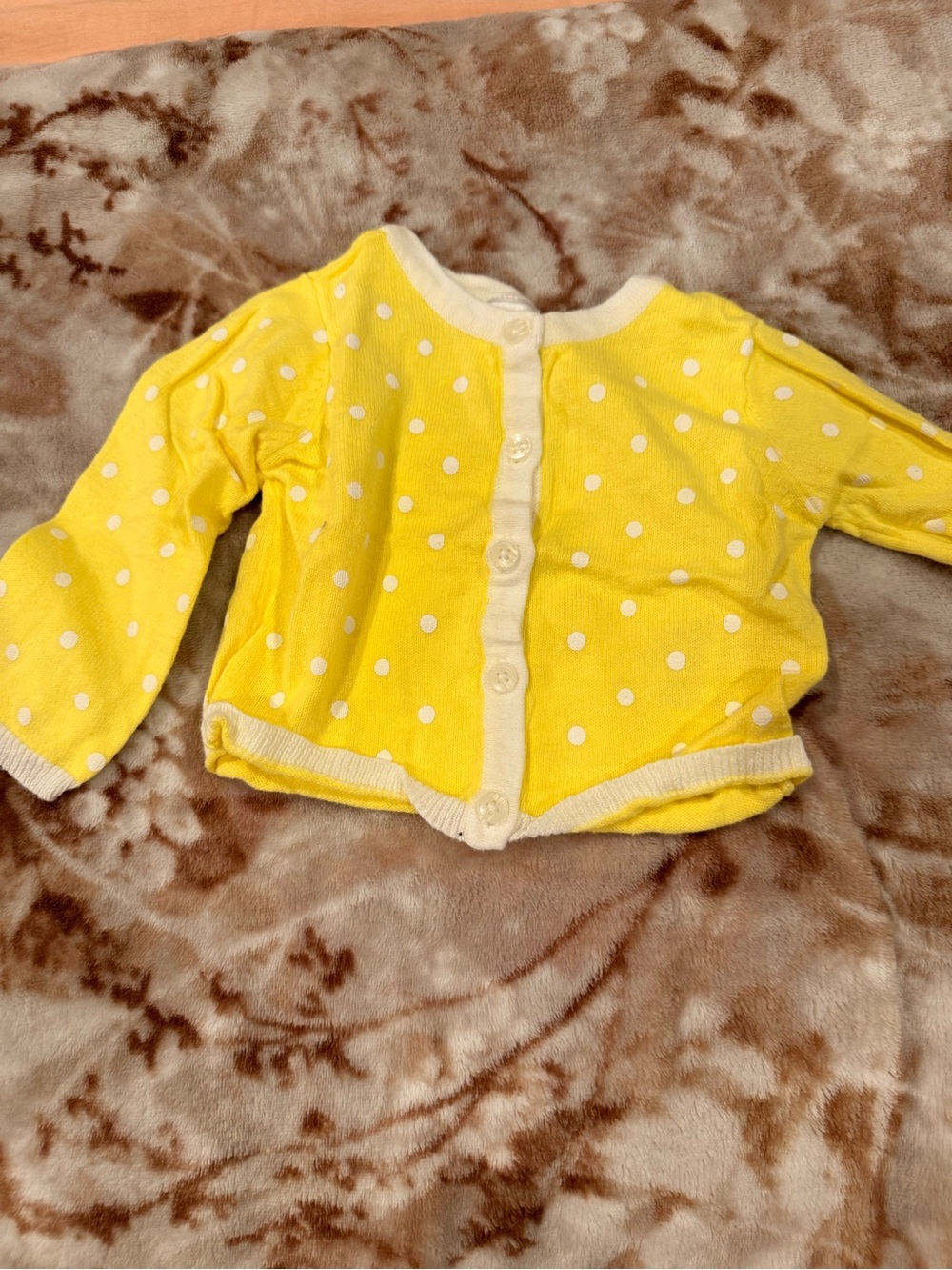 Carter's Yellow Polka Dot Baby Cardigan with White Trim